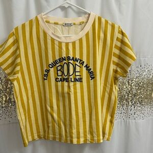 BODE Yellow Striped Short Sleeve Tee